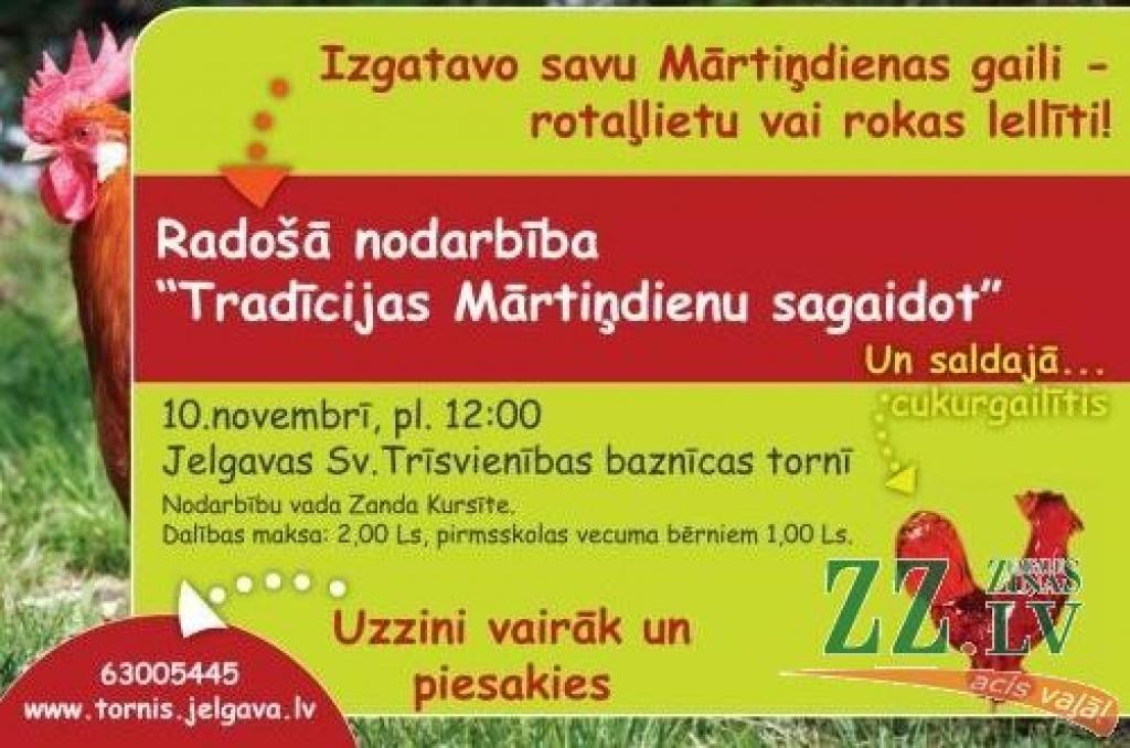 Radošajā nodarbībā iepazīstinās ar Mārtiņdienas tradīcijām