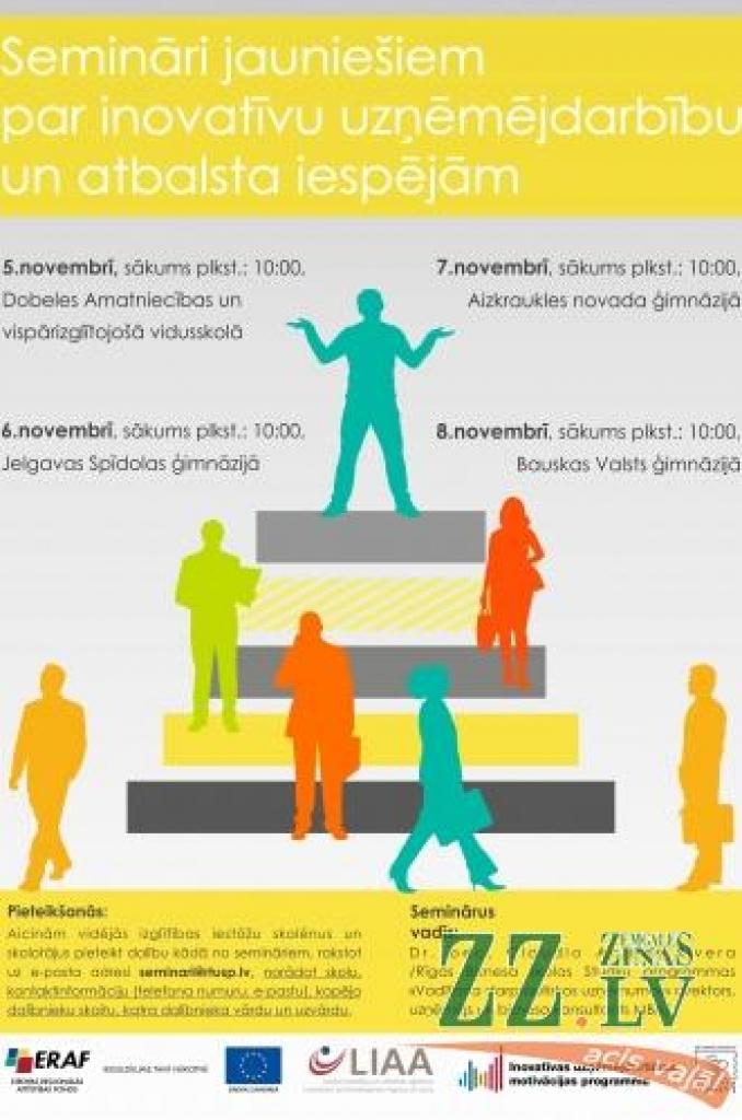 Jauniešus izglītos par inovatīvu uzņēmējdarbību un atbalsta iespējām