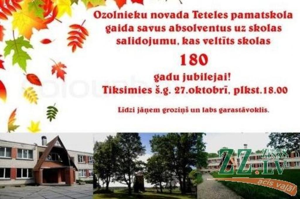 Teteles pamatskola aicina uz jubilejas svinībām