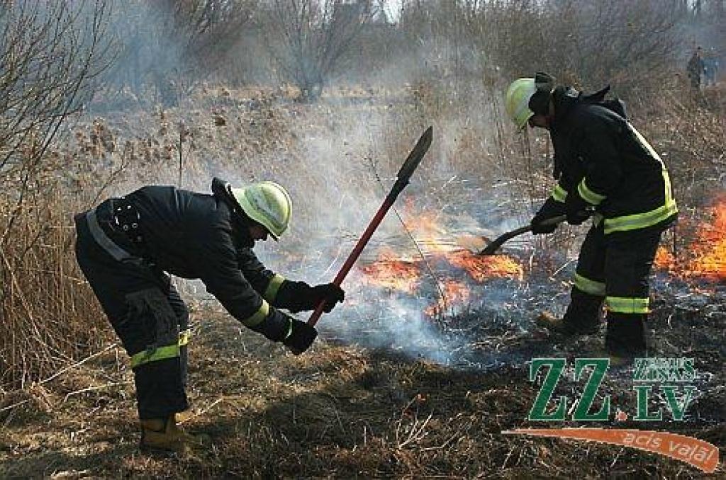 Pilsētā degusi zāle 10 hektāru platībā