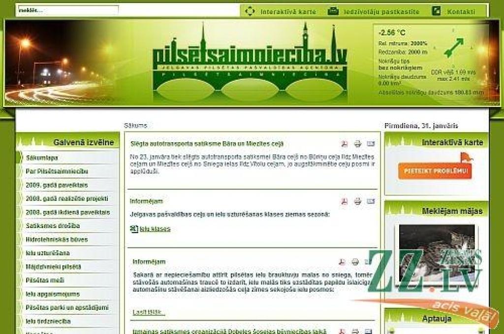 «Pilsētsaimniecības» mājaslapai jauns dizains