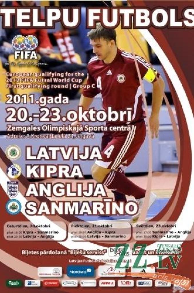Jelgavā notiks telpu futbola pasaules čempionāta kvalifikācijas turnīrs