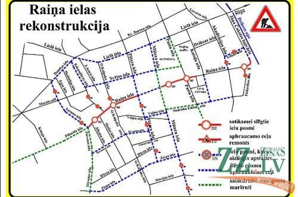 No otrdienas būs slēgts Raiņa un Elektrības ielas krustojums