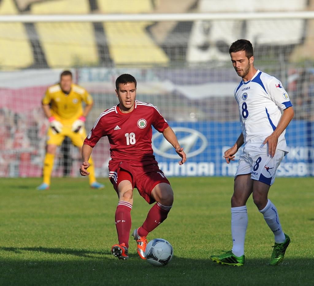 Latvijas futbolisti mazākumā piedzīvo smagu sagrāvi pret Bosniju un Hercegovinu