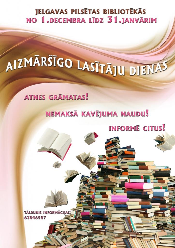 Pilsētas bibliotēkās sāksies Aizmāršīgo lasītāju dienas