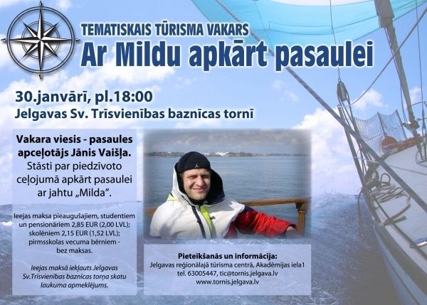 Jānis Vaišļa dalīsies iespaidos par ceļojumu apkārt pasaulei