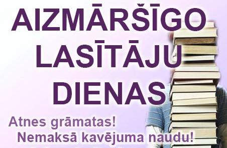 Visu nedēļu nodot grāmatas Jelgavas bibliotēkās var bez kavējuma maksas