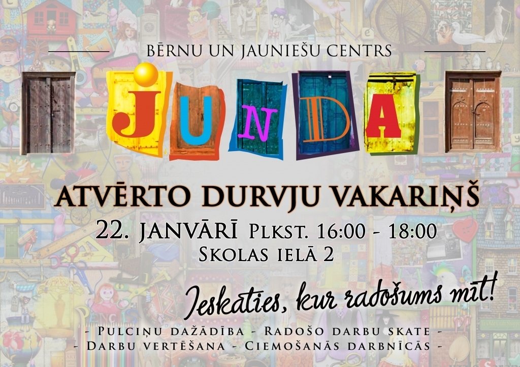 22. janvārī «Jundā» – «Atvērto durvju vakariņš»