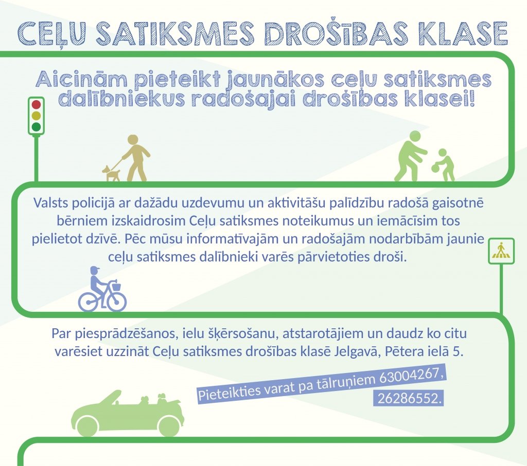 Bērni tiek aicināti apgūt Ceļu satiksmes notikumus radošā gaisotnē