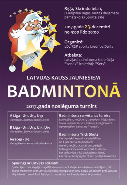 Jaunieši noslēgs badmintona sezonu; dalībnieki vēl var pieteikties