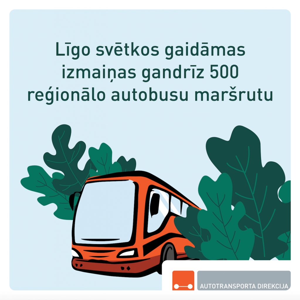 Līgo svētkos gaidāmas izmaiņas aptuveni 500 reģionālo autobusu maršrutos