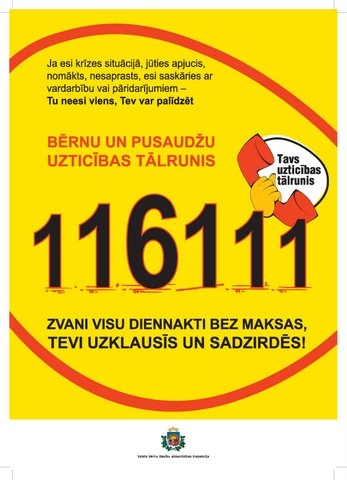 “Atpakaļ uz skolu!” aizsāk Uzticības tālruņa 116111 septembra akciju ciklu