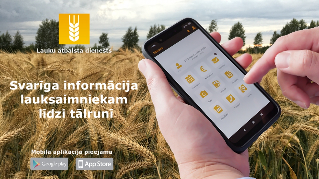 Lauku atbalsta dienests lauksaimniekiem izstrādājis mobilo aplikāciju