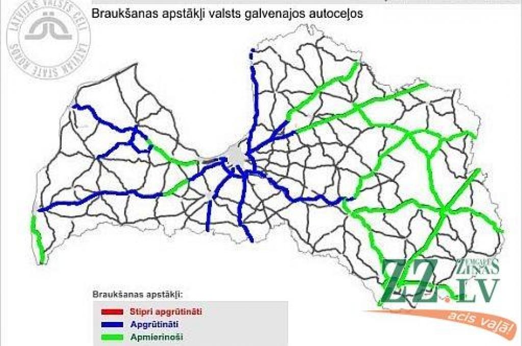 Sniega dēļ braukšanas apstākļi apgrūtināti