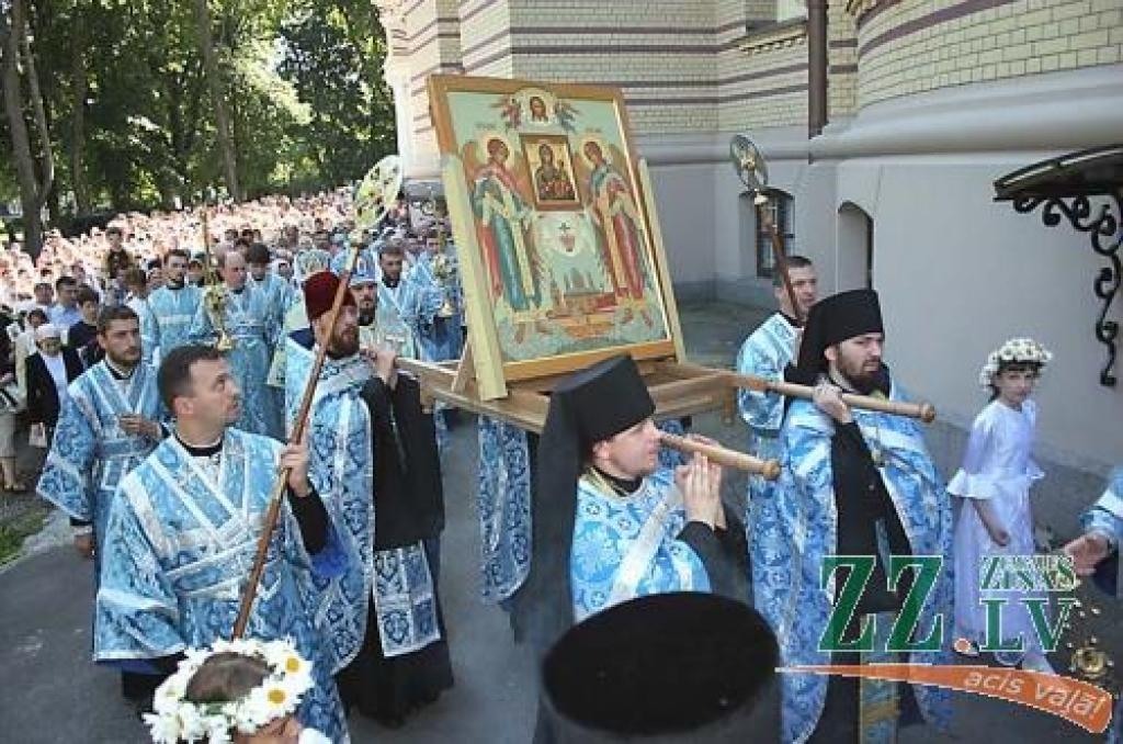 Jakobštates Vissvētās Dieva dzemdētājas ikona atgriezusies Latvijā