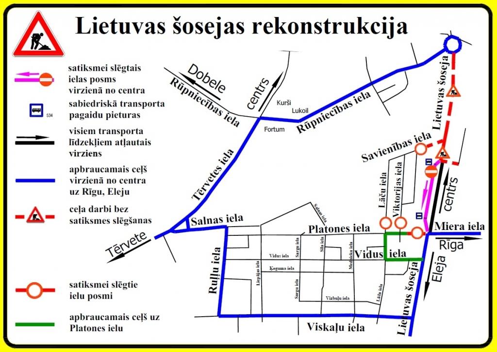Lietuvas šosejā slēgs posmu no Dzirnavu līdz Miera ielai; vietējie saņems caurlaides