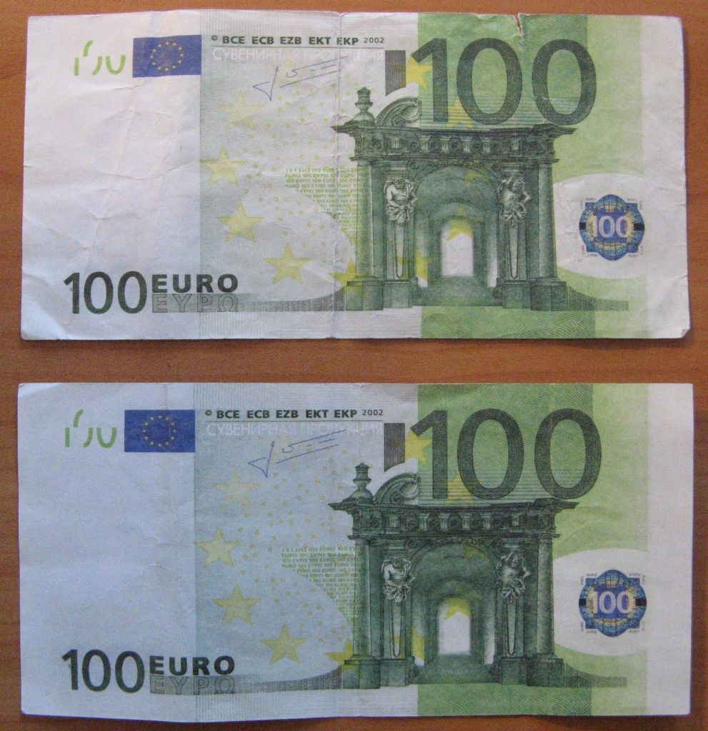 Pārdevējiem «iesmērē» pat kopētus eiro; šeit foto ar viltotajām eiro banknotēm