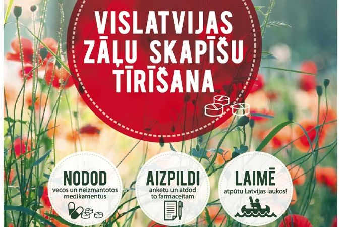 Vislatvijas zāļu skapīšu tīrīšanas akcijā aicina nodot nederīgos medikamentus