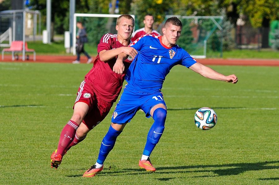 Futbols. Pret līderiem horvātiem Latvijas U21 izlase spēlēt var, līdz punktiem spēka pietrūkst