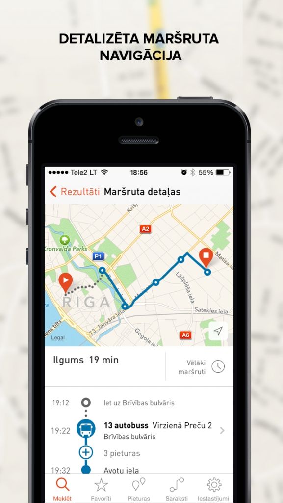 Latvijas iedzīvotājiem pieejama jauna bezmaksas sabiedriskā transporta maršrutu aplikācija