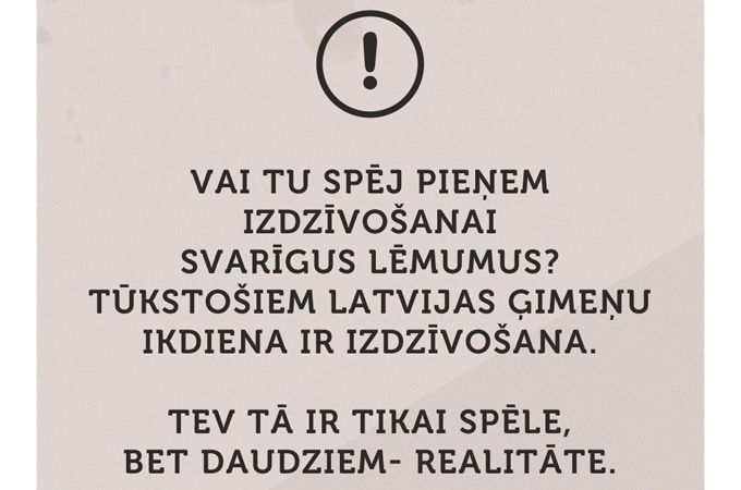 Izdzīvošanas spēle – kā izdzīvot ar minimāliem ienākumiem?