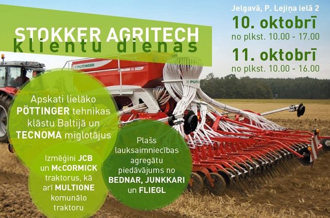 «Konekesko Latvija» un «Stokker Agritech» aicina izmēģināt lauksaimniecības tehniku