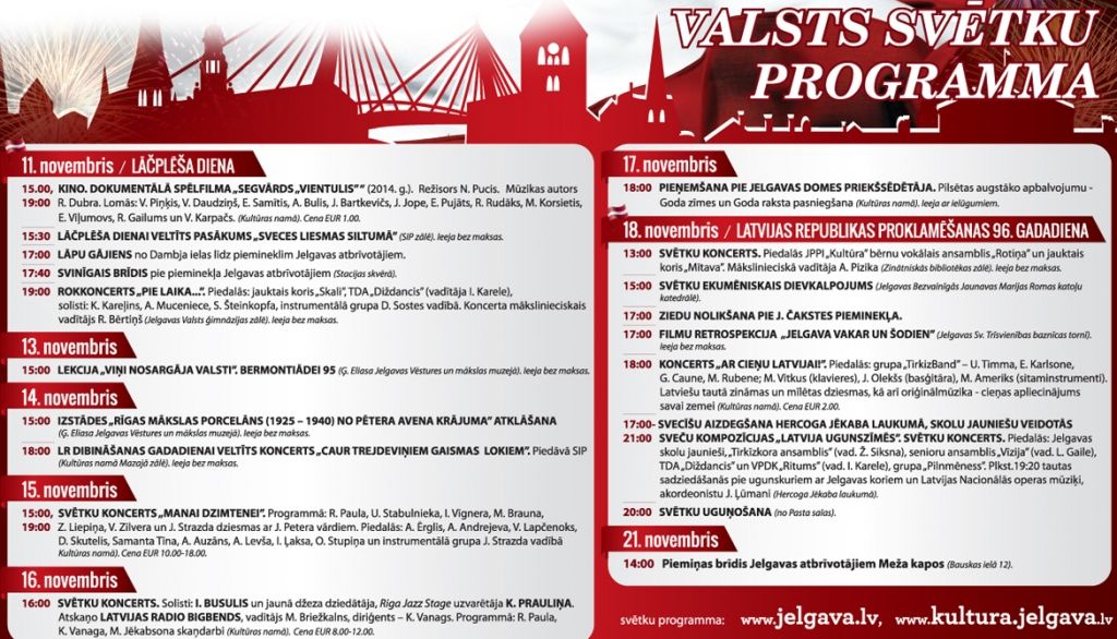 18. novembrī pilsētas autobusos varēs braukt bez maksas. Uguņošana no Pasta salas – pulksten 20