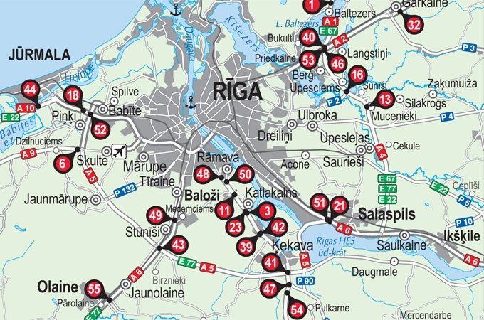 «Latvijas Valsts ceļi» publisko jaunu tā dēvēto melno punktu karti