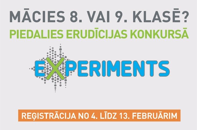 Aicina pieteikties erudīcijas konkursam «eXperiments»