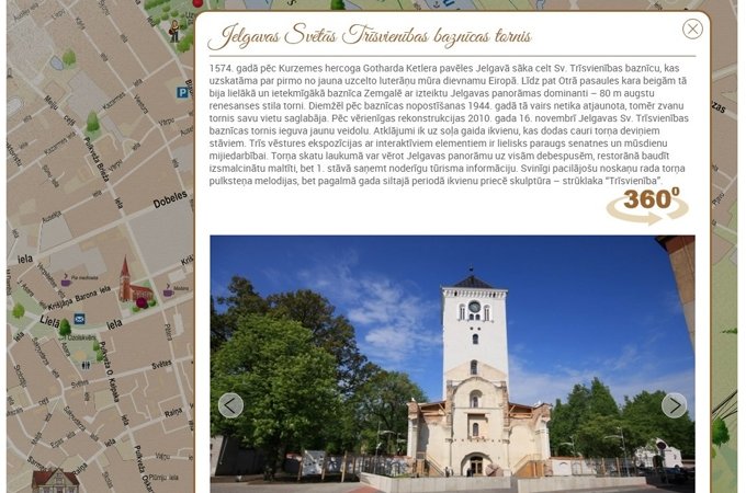 Tūrisma informācijas centrs izstrādājis interaktīvu Jelgavas pilsētas un apkārtnes karti
