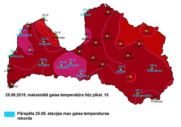 Jelgavā fiksēti plus 32,2 grādi, labots nacionālais karstuma rekords