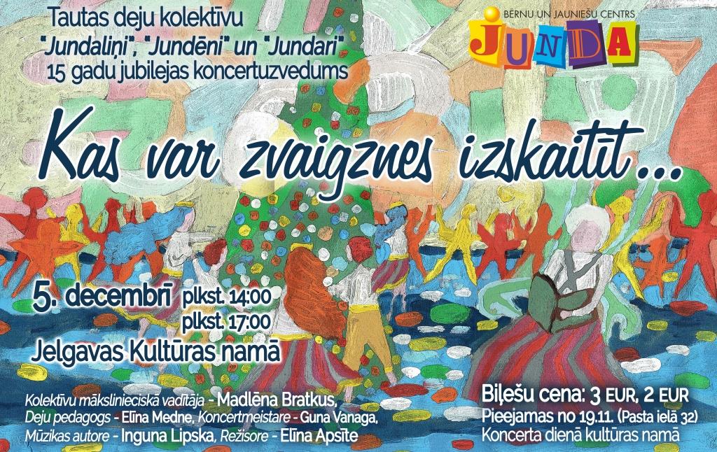 Jelgavas BJC «Jundas» tautas deju kolektīvi svinēs 15 gadu jubileju