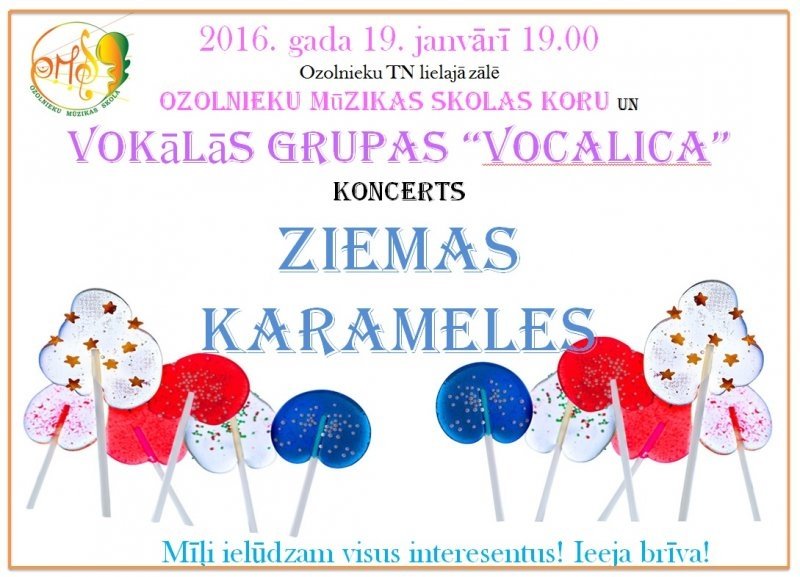 Ozolnieku Mūzikas skolas koru un vokālās grupas «Vocalica» koncerts 