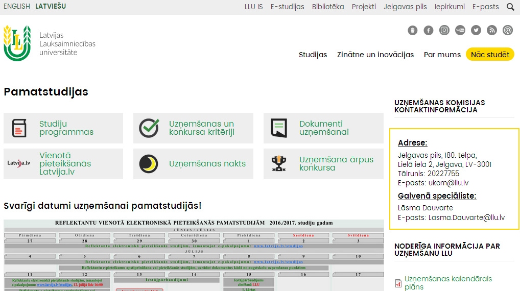 LLU sākas elektroniskā pieteikšanās studijām
