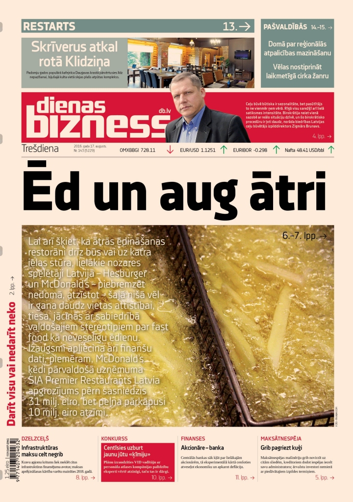 Dienas tēma: Burgeru bizness vēl nav «pārēdies»