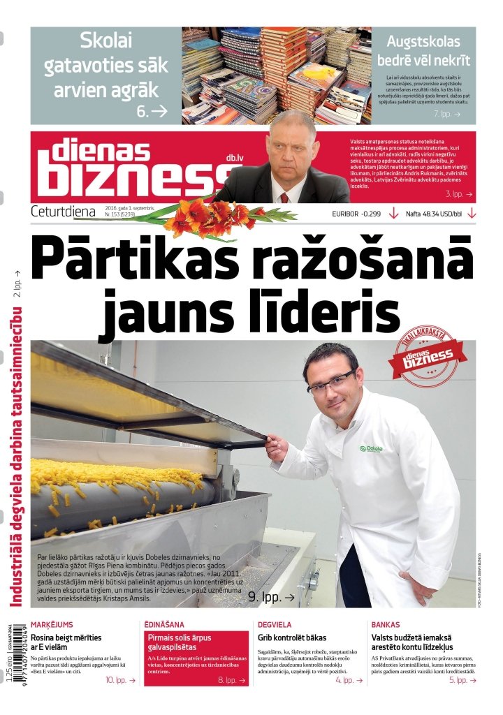 Papildināta - Lielāko Latvijas pārtikas ražotāju TOP