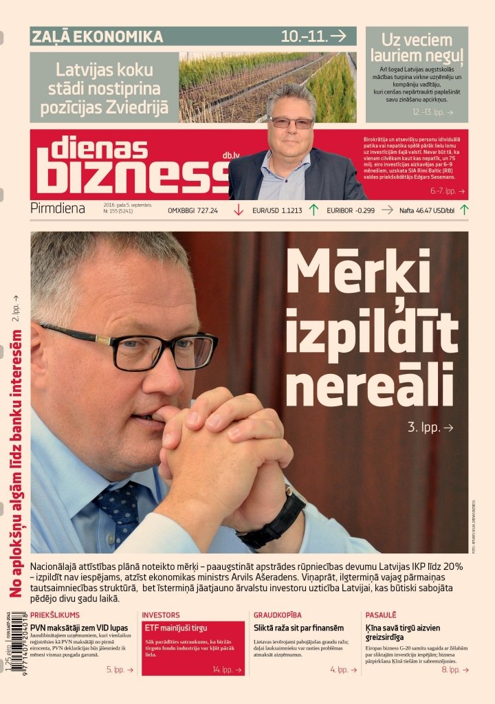 Uzmanības centrā: Rūpniecības mērķi prasa nomaiņu 