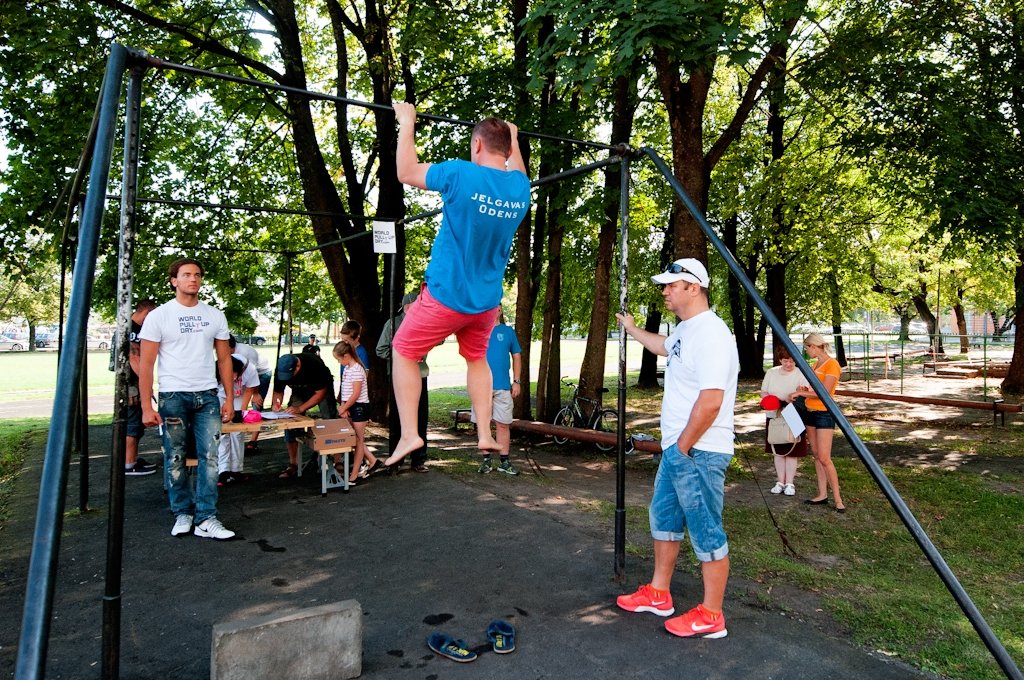  Jelgavā 189 cilvēki pievelkas pie stieņa 2294 reizes