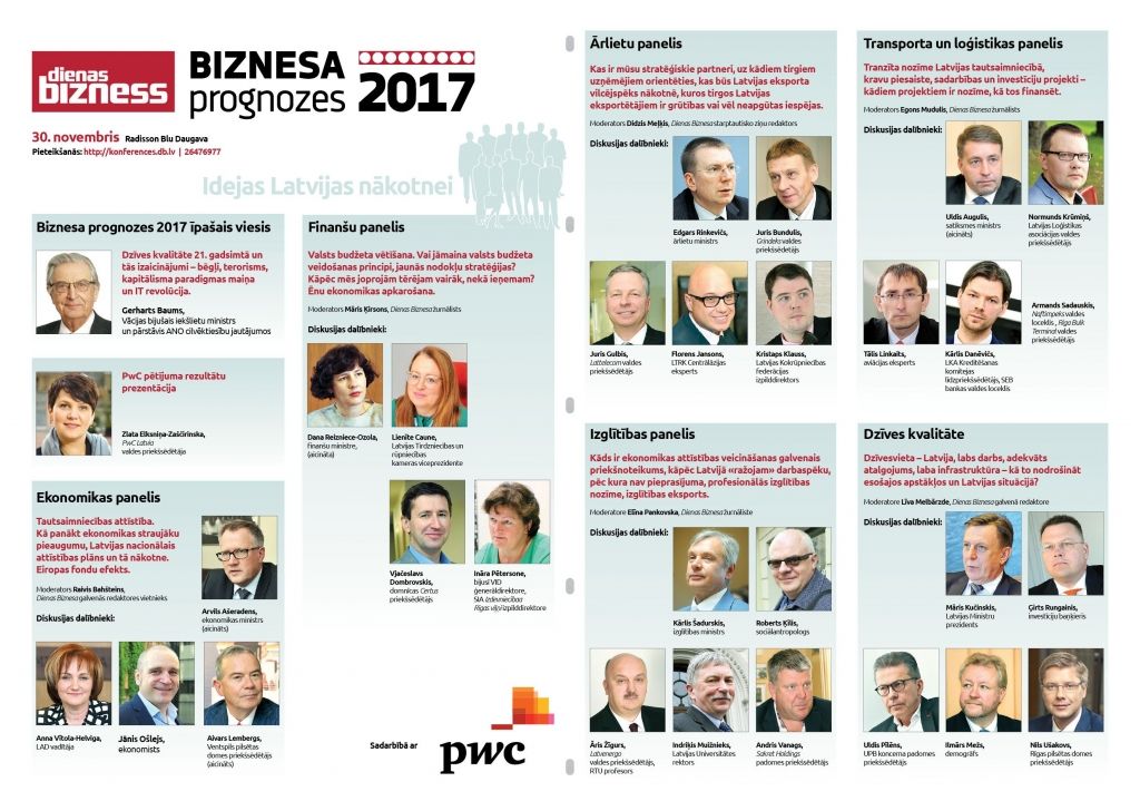 Jau 30. novembrī DB Biznesa prognozes 2017!