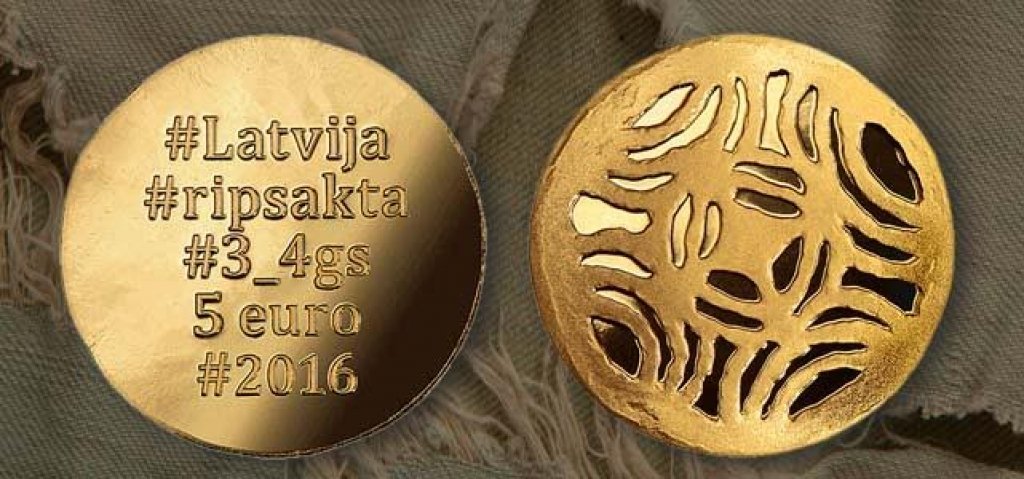 Latvijas Banka laidīs klajā 5 eiro monētu Zelta saktas. Ripsakta 