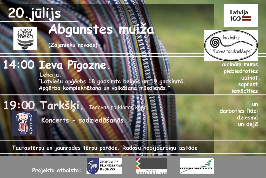 Abgunstes muižā būs tautastērpu nēsāšanas tradīcijām veltīts pasākums