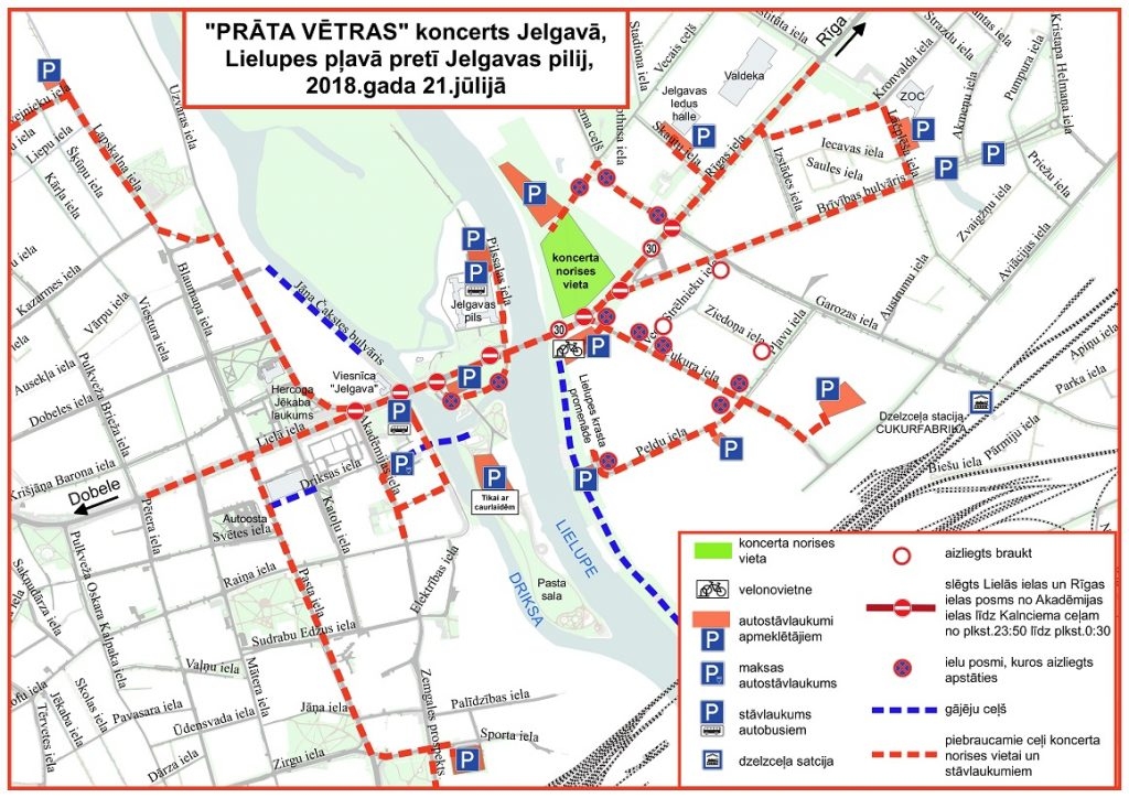 “Prāta vētras” koncerta laikā būs satiksmes ierobežojumi