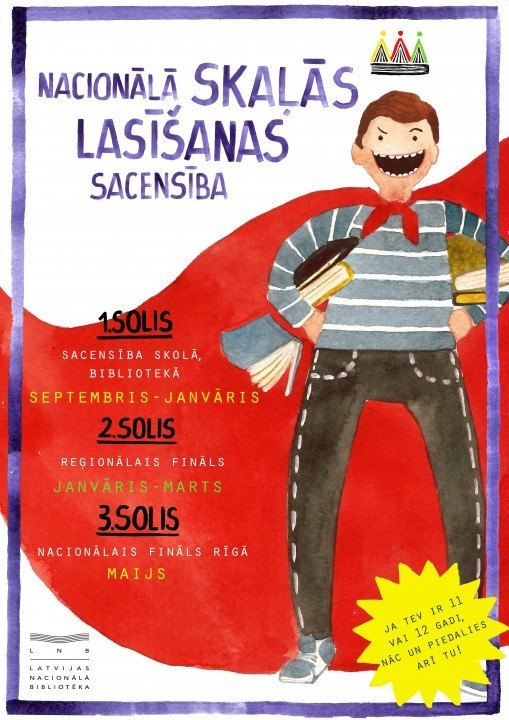 Jelgavas pilsētas bibliotēkā notiks Latvijas Nacionālās Skaļās lasīšanas sacensību reģiona fināls