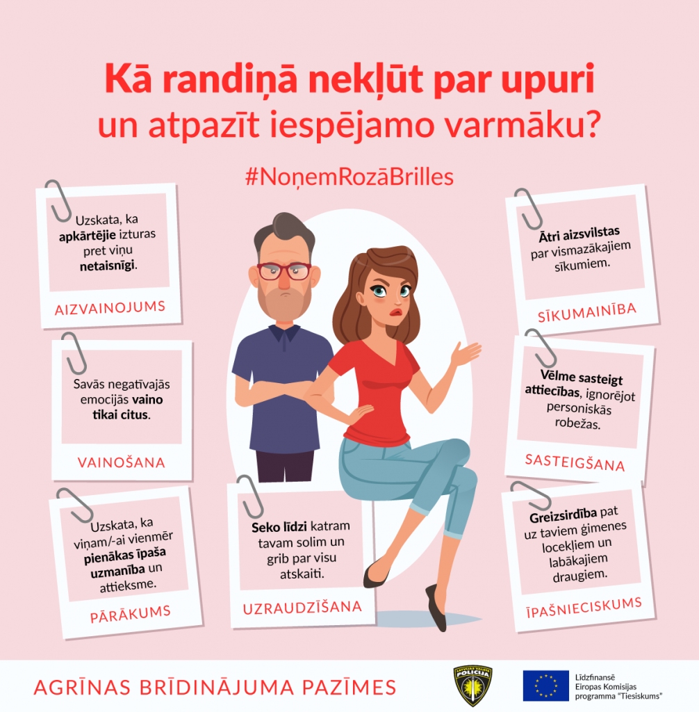 Savlaicīgi atpazīt iespējamo varmāku; Valsts policija sāk informatīvu akciju jauniešu izglītošanai #NoņemRozāBrilles