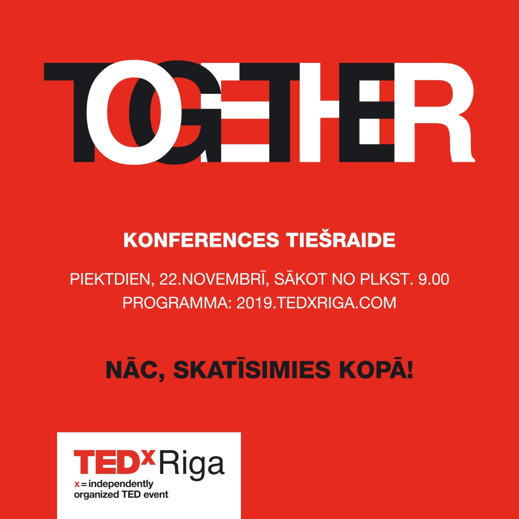 Jelgavas pilsētas bibliotēkā notiks ideju foruma „TEDxRiga 2019” tiešraide  no Latvijas Nacionālās bibliotēkas