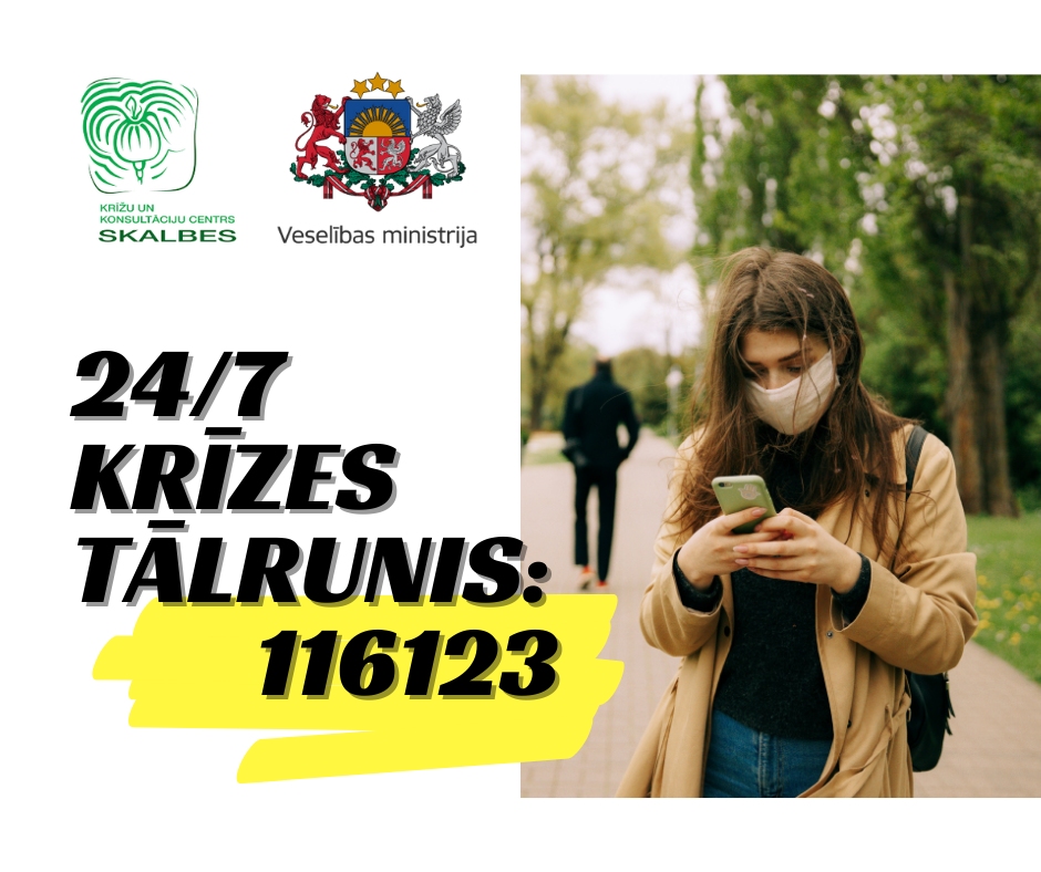 Jauns bezmaksas krīžu tālrunis – 116 123